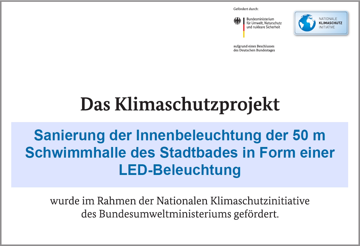Förderhinweis: Klimaschutzprojekt im Stadtbad